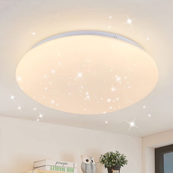 ZMH Deckenlampe LED Deckenleuchte Schlafzimmer - Ø30cm Schlafzimmerlampe Sternenhimmel Badlampe Warmweiß Rund Deckenbeleuchtung 18W Flurlampe IP44 für Kinderzimmer Küche Flur Badezimmer Wohnzimmer
