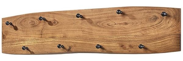 Kobolo Garderobenständer Garderobe Wandgarderobe aus Mangoholz mit 9 Haken, (1 St)