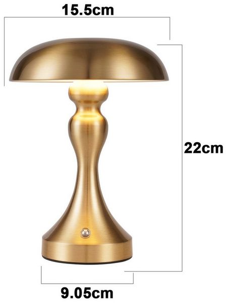 ZMH LED Tischleuchte Kabellos Vintage Akku Nachttischlampe Touch Dimmbar für Fensterbank, Augenschutz, Einfache Installtion, LED fest integriert, 3000-6500K, mit USB Aufladbar Nickel Batterie Tischlampen Bild 3