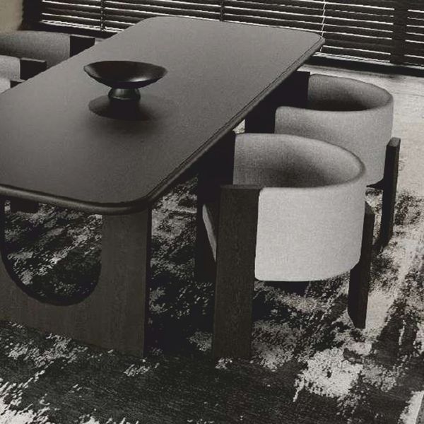 Casa Padrino Luxus Esszimmer Stuhl mit Armlehnen Grau / Dunkelbraun H. 65 cm