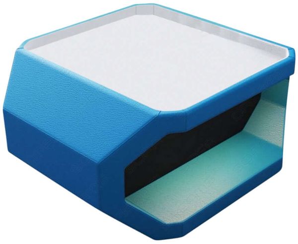 Couchtisch Asti Eleganz - Echtleder - blau-schwarz