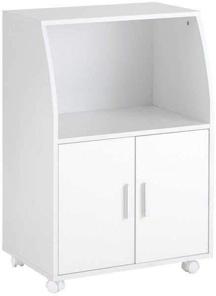 SoBuy FRG241-W Küchenwagen, Spanplatte, Melamin, Weiß, 55 x 84 x 38 cm