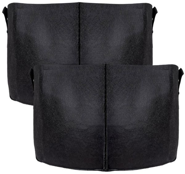 Intirilife Pflanzkübel (2x Vlies Pflanzsack in 20 Liter - 5 Gallon - 30 x 25 cm, 2 St), Pflanzen Übertopf aus Vliesstoff Blumentopf Pflansack Gefäß Griffe