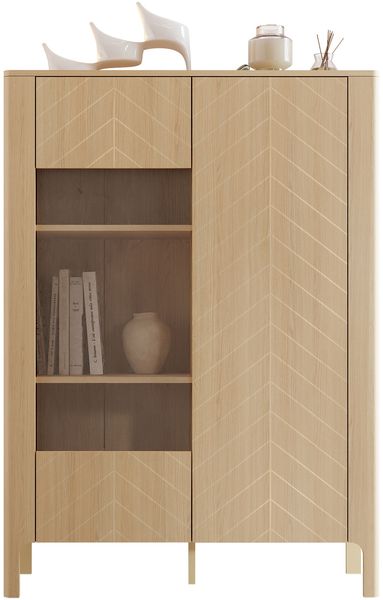 Vitrine Mirkosa MM03 (Farbe: Vicenza Eiche, ohne Beleuchtung)