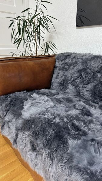 Lammfelldecke Toscana 185 x 155 cm Modell 2563 Dunkelgrau