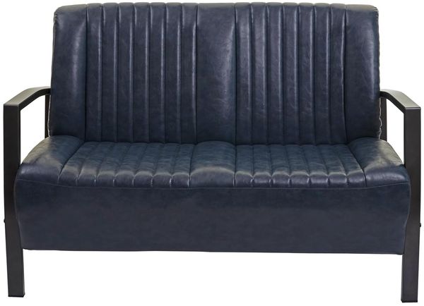 2er Sofa HWC-H10, Couch Zweisitzer, Metall Kunstleder Industrie-Design ~ vintage grau Bild 2