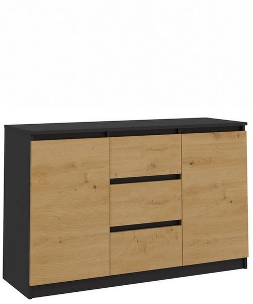 Raumhirsch Furniture Kommode Sideboard 120 cm breit (Maße 40 x 120 x 75 cm mit 2 Türen, 3 Schubladen), verschiedene Farben
