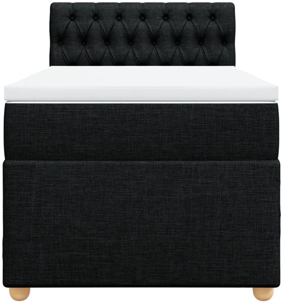 vidaXL Boxspringbett mit Matratze Schwarz 80x200 cm Stoff 3288816 Bild 6