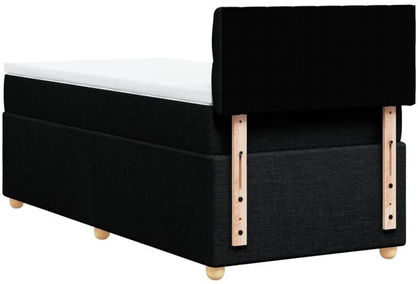 vidaXL Boxspringbett mit Matratze Schwarz 80x200 cm Stoff 3288816 Bild 8