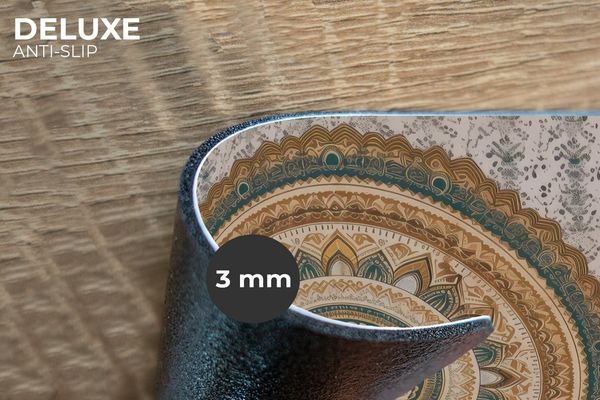 MuchoWow Platzset Blumen - Mandala - Vintage - Braun - Hippie, (6-St), Platzsets, Tischset, Abwaschbar, Tischsets, Platzdeckchen