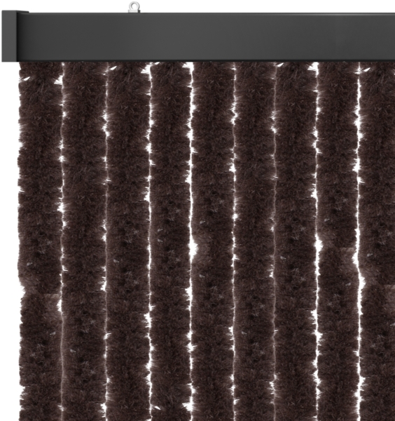 Flauschvorhang 160x200 cm in Unistreifen braun, perfekter Insekten- und Sichtschutz für Ihre Balkon- und Terrassentür, viele Farben Bild 1