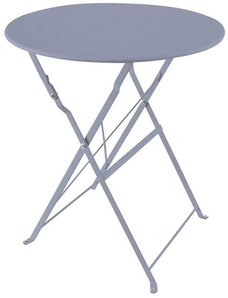 HTI-Living Gartentisch Gartentisch Basil Metall rund klappbar Grau (Stück, 1-St, 1 Gartentisch)