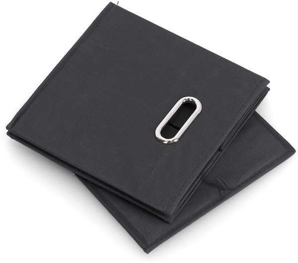 Kleine Aufbewahrungsbox mit Griff, Vlies - Schwarz Bild 3