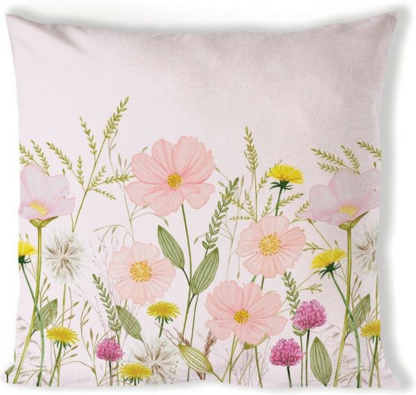 Ambiente® Dekokissen Pastel flowers, Dekokissen Kissenbezüge ohne Füllung Baumwolle 40x40 cm