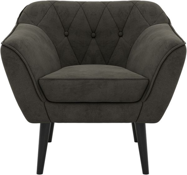 Polstersessel PIRS 1 skandinavischer Design 1-Sitzer, Sessel mit Wellenfederung, schwarze Füße, Einzelsessel, Hoher Sitzkomfort - Dunkelgrau Velvet Bild 7