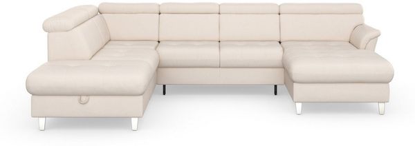 sit&more Wohnlandschaft Marano U-Form, inklusive Kopfteilverstellung, wahlweise mit Bettfunktion, Bettkasten