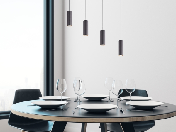 Pendelleuchte Deckenleuchte Deckenpendel MARLEY 4x GU10 schwarz matt