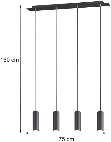 Pendelleuchte Deckenleuchte Deckenpendel MARLEY 4x GU10 schwarz matt Bild 4