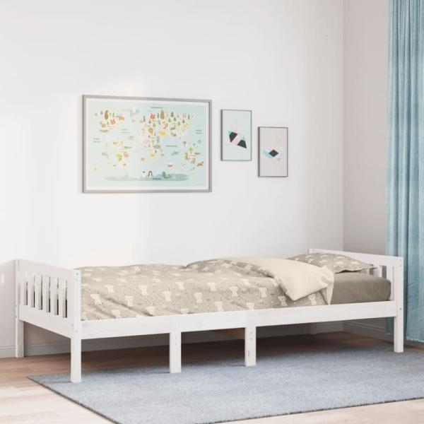 vidaXL Kinderbett ohne Matratze Weiß 75x190 cm Massivholz Kiefer 855034