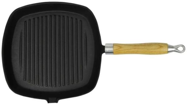 vidaXL Grillpfanne mit Holzgriff Gusseisen 20 x 20 cm 50125