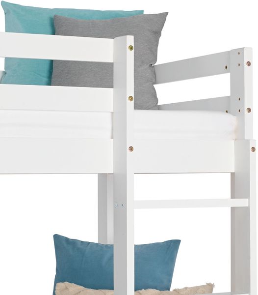 Etagenbett mit Matratzen 90x200 cm Kinderbett Dreifachbett Hochbett Weiß Holz Stockbett Bild 9