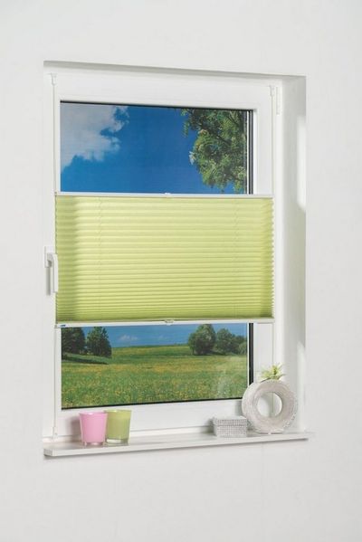 Khome Klemmfix-Plissee 115x130 cm (B x L) Grün Lichtschutz Moderne Crushed Optik
