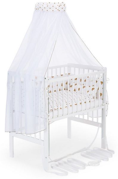 FabiMax Beistellbett Flex weiß, 2in1, Beistellbett und Stubenbettchen in Einem, innovatives Seitenteil