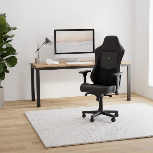 Noblechairs Gaming-Stuhl noblechairs HERO Echtleder Gaming Stuhl - schwarz/schwarz