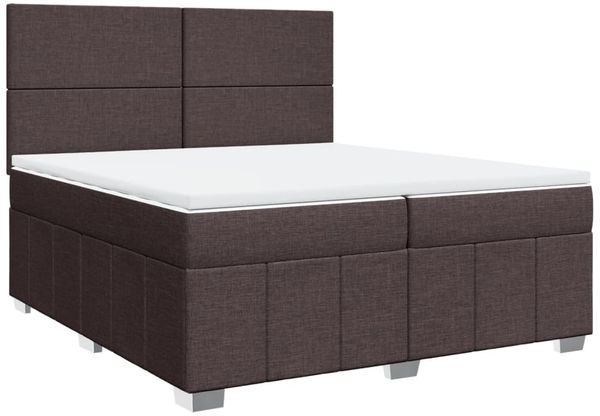 vidaXL Boxspringbett mit Matratze Dunkelbraun 200x200 cm Stoff 3294071 Bild 3