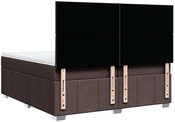 vidaXL Boxspringbett mit Matratze Dunkelbraun 200x200 cm Stoff 3294071 Bild 8