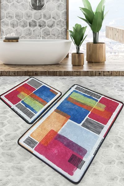 Badematten-Set (2 Stück), 'Milora', Mehrfarbig