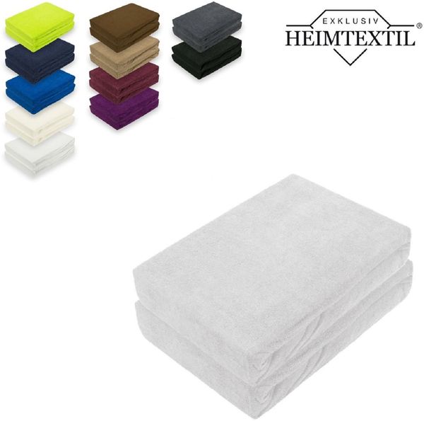 Frottee Spannbettlaken Rundumgummizug Marke Doppelpack 90 x 200 cm Silber