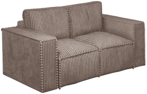 Sofa Designersofa 2-Sitzer VAJANA Stoff Tilia Beige
