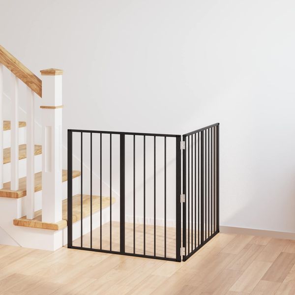 vidaXL Hundetor 2 pcs Schwarz 80 x 80 cm Verzinkter Stahl 892005