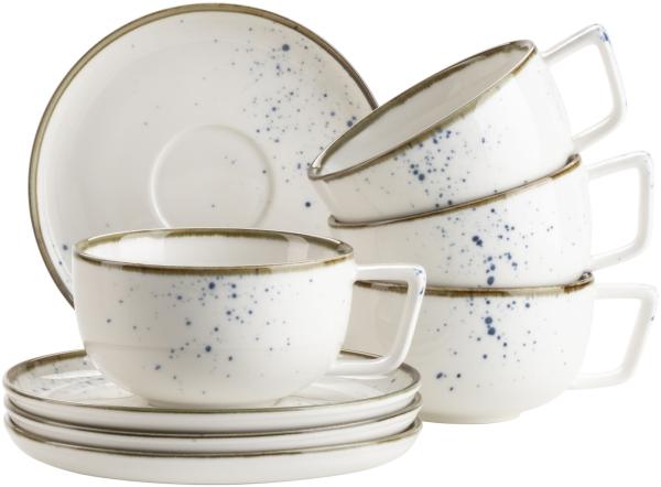 Mäser Pintar Kaffeetassen-Set, Porzellan Beige / Blau