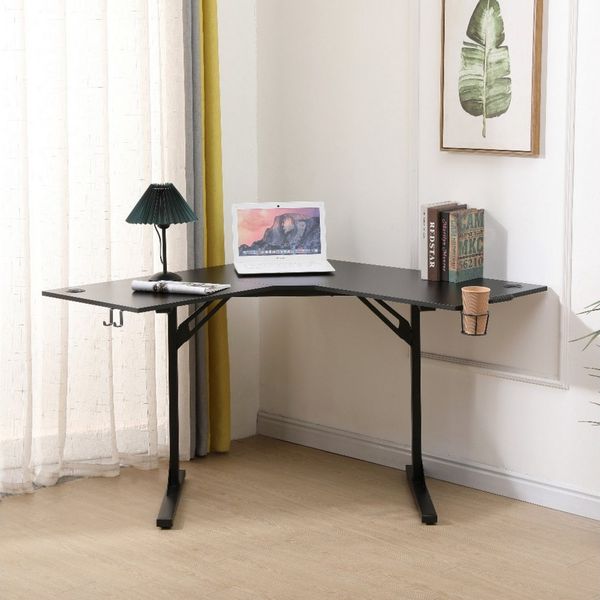 Happy Home Computertisch Eckschreibtisch mit Gaming-Optik & stylischem Design für Homeoffice