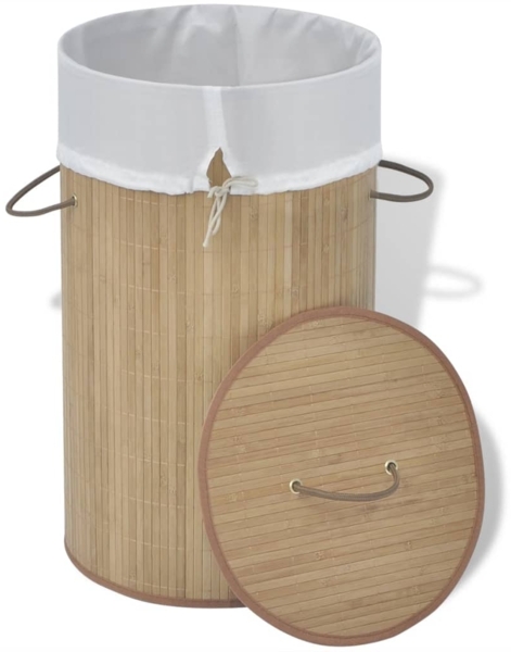 vidaXL Bambus-Wäschekorb Rund Natur 242723