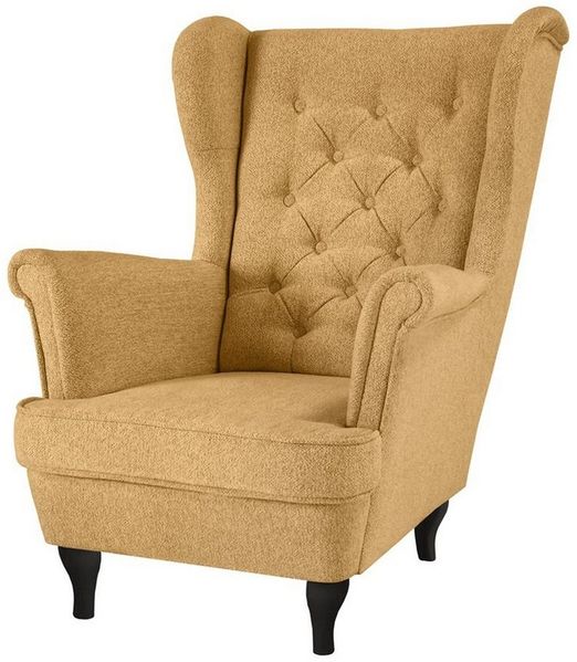 Beautysofa Ohrensessel Sessel FALCO Chesterfield Wohnzimmersessel Fernsehsessel