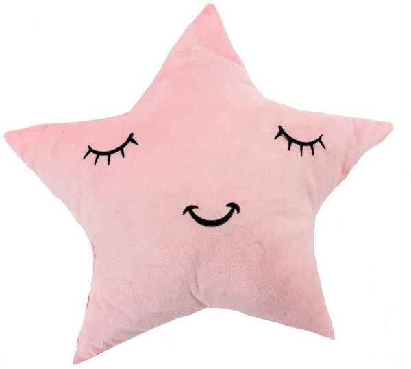 heimtexland Dekokissen Deko Kuschelkissen Kind Baby Zierkissen gefüllt, Formkissen Stern I super weich I Geschenkidee Geburt Taufe
