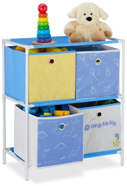 Relaxdays 'Dino' Kinderregal inkl. 4 Boxen