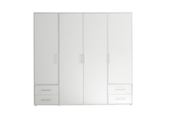 Kleiderschrank >Valencia< (BxHxT: 206x195x60 cm) in Weiß - 206x195x60cm (BxHxT)