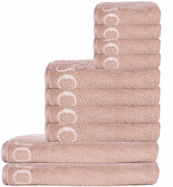 JOOP! Handtuch Set, 10-tlg. - Classic, 2x Duschtuch, 4x Handtuch, 4x Gästetuch Rosa (Nude) Set