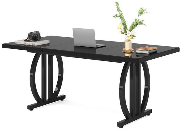 Tribesigns Schreibtisch 160 x80cm Bürotisch mit Metallfuß, Computertisch für Home Office