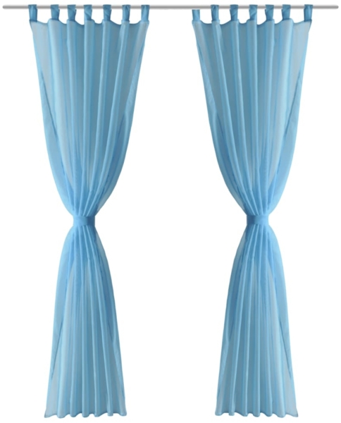 vidaXL 2x transparente Gardine, Polyester türkis, 140x225 cm