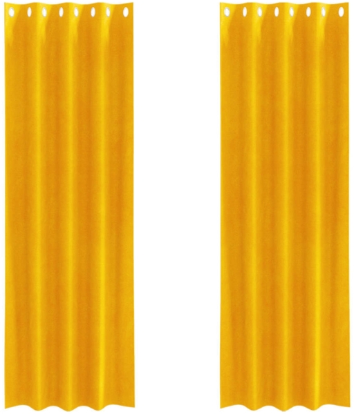 vidaXL Verdunkelungsvorhänge 2 pcs Senfgelb 140 x 260 cm Samt 4107272