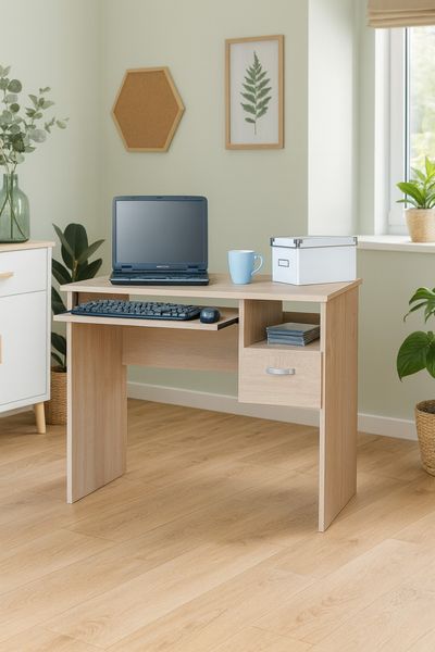 Computertisch Schreibtisch mit Tastaturauszug und Ablagefach #2202