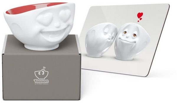 FIFTYEIGHT PRODUCTS Geschirr-Set Valentinstag Schale Herzlich Rubin & Brettchen Das süsse Leben