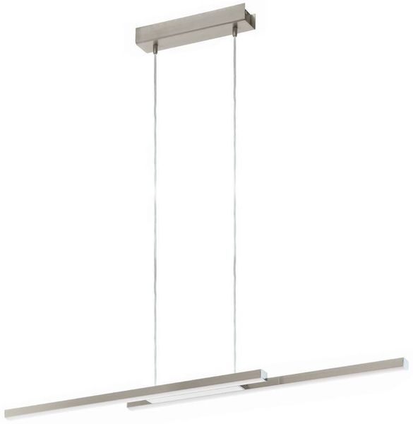 Eglo 900077 LED Hängeleuchte FRAIOLI-Z nickel-matt weiss L:105. 5 B:10 H:120cm dimmbar 2700-6500K mit Connect-Z Funktion