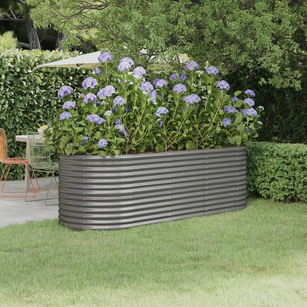 vidaXL Hochbeet Verzinkter Stahl 224x80x68 cm Grau 318954