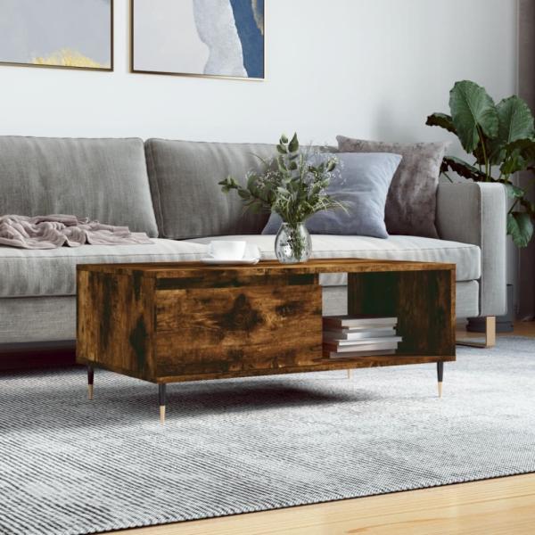 vidaXL Couchtisch Räuchereiche 90x50x36,5 cm Holzwerkstoff 830561